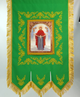 Зелені вишиті хоругви  Х2001