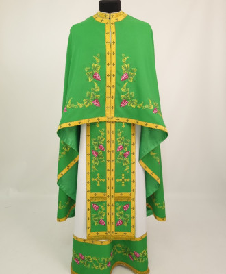 Фелон з вишивкою хрестиком ФХ1801 зелений