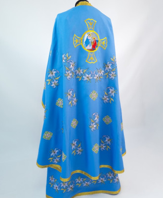 Фелон вишитий лілією блакитний 2230