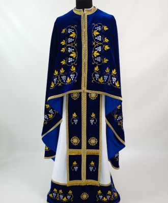 Церковний вишитий фелон Ф46 синій